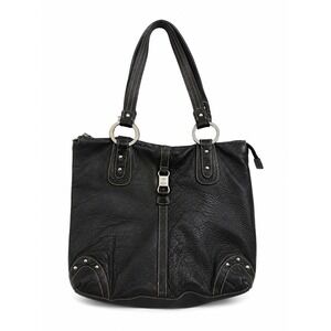 The Sak Vintage Y2K Black Pebbled Leather Shoulder Tote Bag